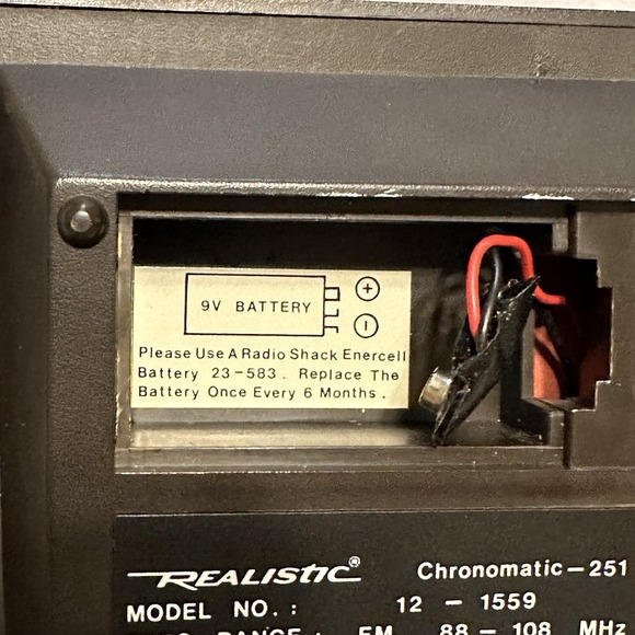 Vintage Realistic Chronomatic 251 Dual Alarm Clock AM/FM Radio #12-1559 Working - Picture 8 of 16